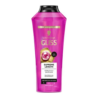 Gliss Supreme Length Koruyucu Şampuan Biotin Kompleksi ve Şakayık Çiçeği Özü ile 400 ml