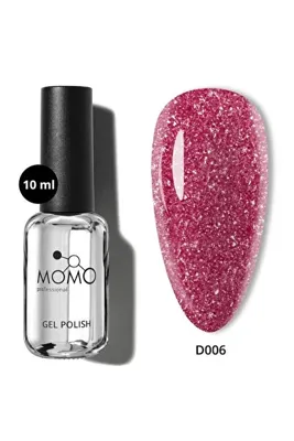 Momo Professional Disco Kalıcı Oje, D006, Çingene Pembesi, Reflective Flash Gel Polish, 10 ml