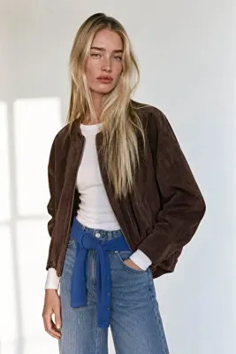 Sue Store Acı Kahve Astarlı Salaş Süet Ceket