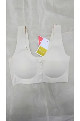 CLARAPATRA Lazer Kesim Çıkarılabilir Pedli Önden düğmeli çıtçıtlı iz yapmaz emzirme sütyeni
