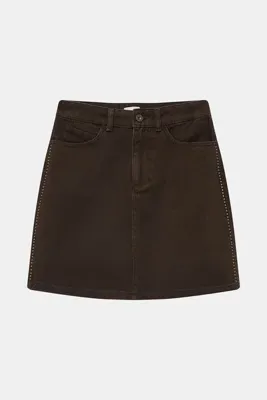 W Collection KAHVERENGİ DENİM ETEK