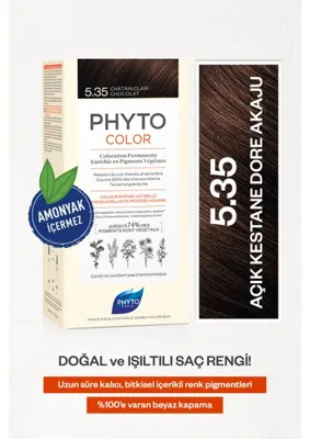Phyto color 5.35 Açık Kestane Dore Akaju Amonyaksız Kalıcı Bitkisel Saç Boyası