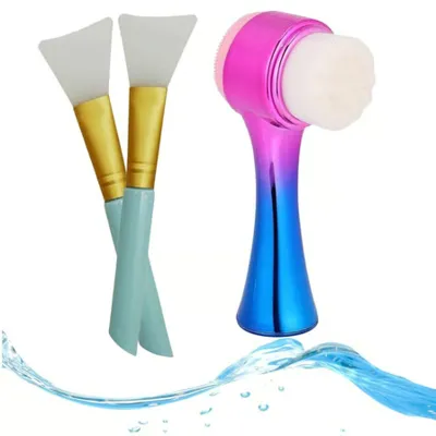 Buffer ® Çift İşlevli Yüz Temizleme Peeling Etkili Gözenek Temizleyici Alet +Maske Fırçası Bakım Seti
