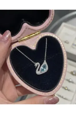 Dem Accessory Çelik | Blue Dancing Swan Kolye