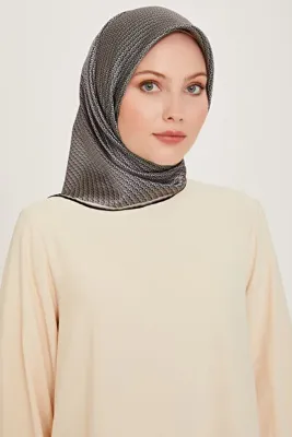 ARMİNE Klasik Desenli Twill Saf İpek Eşarp 9250D 01