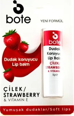 Bote Çilek Aromalı Dudak Koruyucu Lip Balm 5 gr