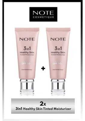 Note Cosmetics 3 In 1 Healthy Skin Tinted Moisturizer 50 Spf Krem x 2 Adet Makyaj Seti