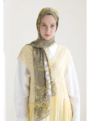 Fresh Scarfs Valentına Floş Viskon Şal Vizon