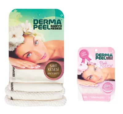 DERMAPEEL Sırt Kesesi + Pink Touch Yüz Kesesi Set