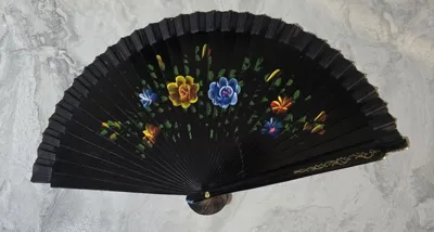 Bambu Çift Taraflı Siyah Yelpaze 12'li Paket
