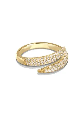 Joy Of Jade Ebru Pave Aralıklı Yüzük 1 mikron 18 Ayar Altın/Rodyum Kaplama (925 Ayar Gümüş Üzerine)