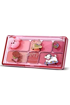 Pretty Beauty 8 Renkli Sevimli Tasarımlı Profesyonel Göz Farı Paleti – Simli ve Mat Far Renkleri