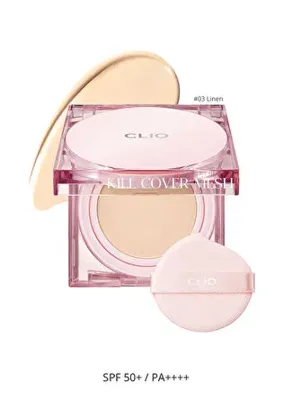 CLIO Yoğun Nem ve Işıltı Veren Cushion CLIO Kill Cover Mesh Glow Cushion+Refill Spf50+PA++++ (3 Linen)