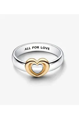 Hector&Co. Jewellery İki Renkli Hareketli Kalp Yüzük T.