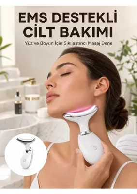 TKÇ Cilt Yenileyici Şarjlı Güzellik Aleti – Pozitif/negatif Iyon Titreşimli Masaj ve Kırmızı-M