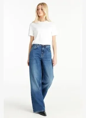 Ted Baker KOYU MAVİ SOHO GENİŞ PAÇA JEAN PANTOLON