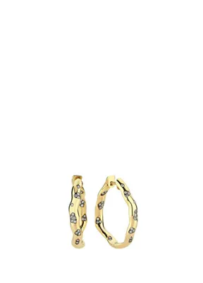 Charms Company Pırlantalı Kadın Altın Halka Küpe