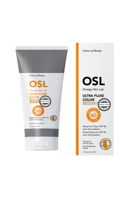 Osl - Omega Skin Lab OSL Ultra Fluid MAGIC Color Light 50ML Renkli Güneş Kremi, SPF 50 Yüz Nemlendirici, Geniş Sp