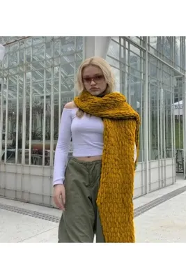 AidaAstrid Puffy El Örgüsü Atkı (60 farklı renk seçeneği )