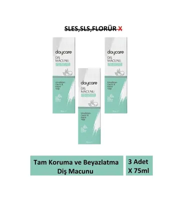 Daycare Tam Koruma Ve Beyazlatıcı Diş Macunu 3 Adet X 75 Ml