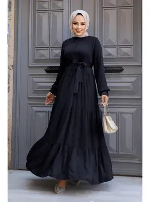 Neva Style Kat Piliseli Lacivert Tesettür Elbise 22042L