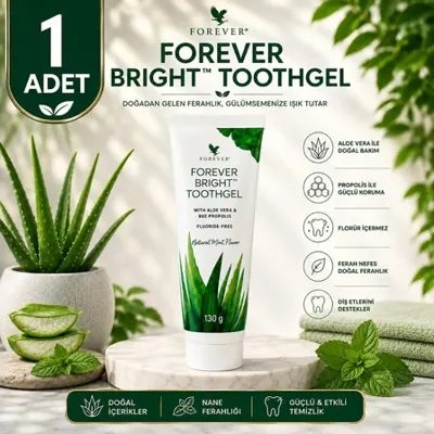 Forever Bright Toothgel Aloe Vera ve Propolis İçeren Diş Macunu (Florür İçermez) 130 g