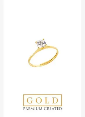 So Chic Sarı Altın Sertifikalı Premium Created Taşlı 0.70 CT Effect Tektaş Yüzük