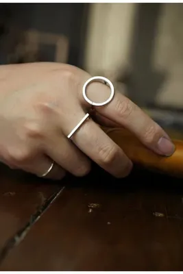 Ricco Jewellery 925 Ayar Gümüş El Yapımı T Eklem Yüzüğü