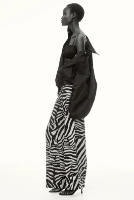 H&M Keten Karışımlı Bol Paça Pantolon