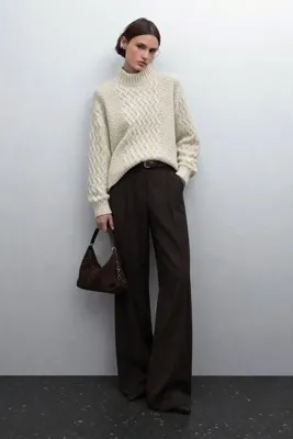 Mathilda Store Kadın Ekru Maren Örgü Kazak
