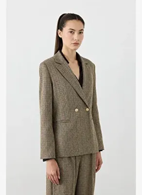 Gusto Kazayağı Blazer Ceket - Kahverengi