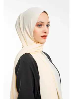 19v69 ITALIA Düz Desen Togo Seri Şal Askısı ile Birlikte 75x200 cm Krem