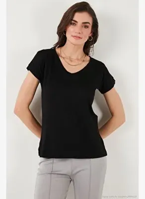 Lela V Yaka Rahat Kesim Yırtmaçlı Bluz Kadın BLUZ 5862000