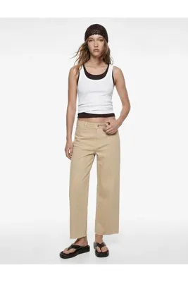 Koton Normal Bel Rahat Kalıp Kesik Paça Jean Pantolon - Culoette Jean