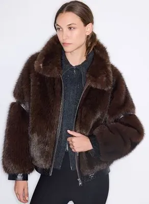 İpekyol IW6260149124 Kahverengi Kadın Dik Yaka Rahat Ceket