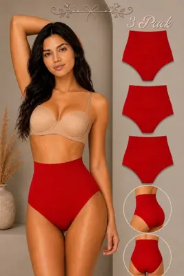 FİT WOMEN Kadın Toparlayıcı Yüksek Bel Esnek 3 Lü Külot