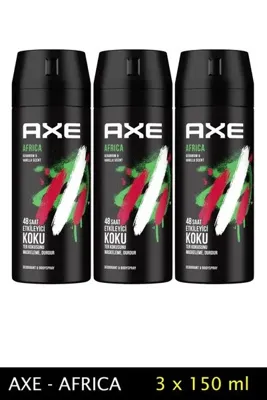 OEM 3 Adet Axe Africa Erkek Deodorant Sprey 150 ml
