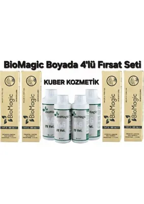 Biomagic 6.00 Koyu Kumral Amonyaksız Kalıcı Saç Boyası 4 Boya + 4 Oksidan ile Canlı Renkler