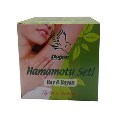 Renas Store Hamamotu Seti Tüy Dökücü Toz Bay Bayan 100 Gr Kase Spatula Kolonyalı Mendil