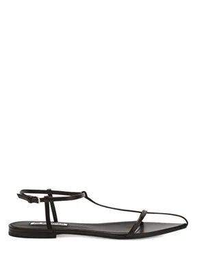 Jil Sander Tripon Siyah Kadın Deri Sandalet