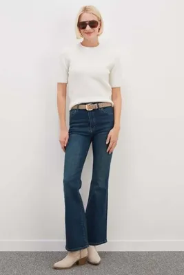 Fulla Moda Yüksek Bel Flare Jean