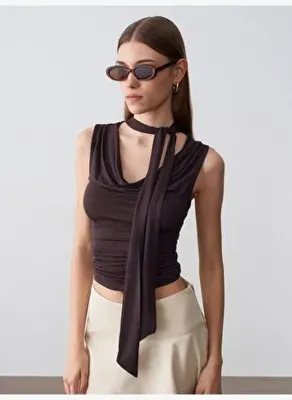 Dilvin 32897 Şal Yaka Degaje Top