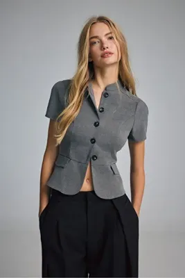 Stradivarius Kısa kollu fit kesim gömlek