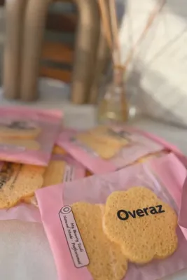 overaz Oval Sarı Yüz Temizleme Süngeri 2'li