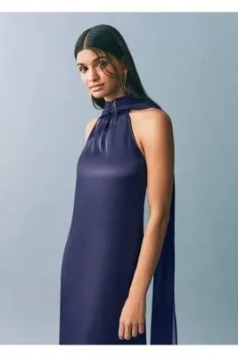 Mango Teen Halter yakalı uzun elbise