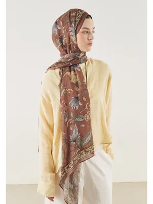 Fresh Scarfs Pure Ethnic Desen Soft Viskon Şal Tarçın Kabuğu