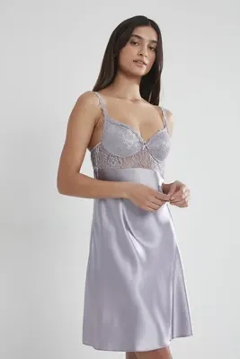 Pierre Cardin Saten Dantelli Kadın Gecelik - 665 Royal