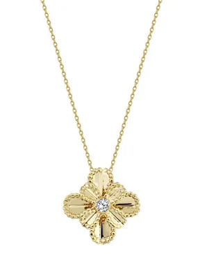 Orena Jewelry Lotus Pırlantalı 14 Ayar Altın Kadın Kolye