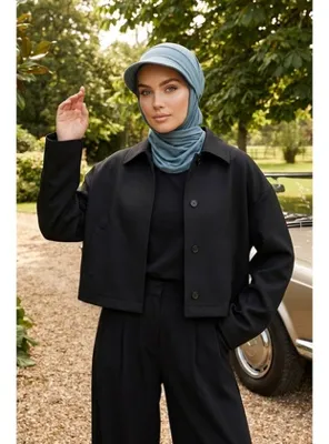 Aisha's Design Çıkarılabilir, Ayarlanabilir Siperlikli Kaymaz Pratik Penye Şal,SPS-2 Koyu Mint