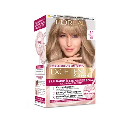 L'Oréal Paris Excellence Creme 8.1 Küllü Koyu Sarı Saç Boyası